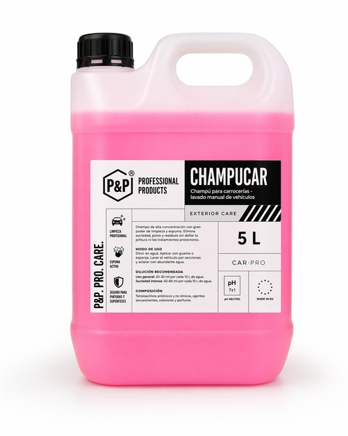 Garrafa de 5 litros de CHAMPUCAR, champú de carrocerías P&P Professional