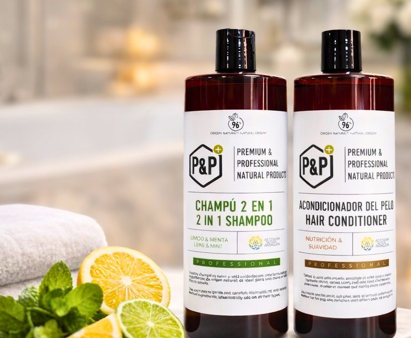Champú y acondicionador P&P CREW de la gama de higiene para retail